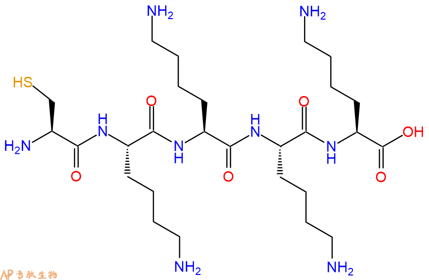 专肽生物产品H2N-Cys-Lys-Lys-Lys-Lys-COOH