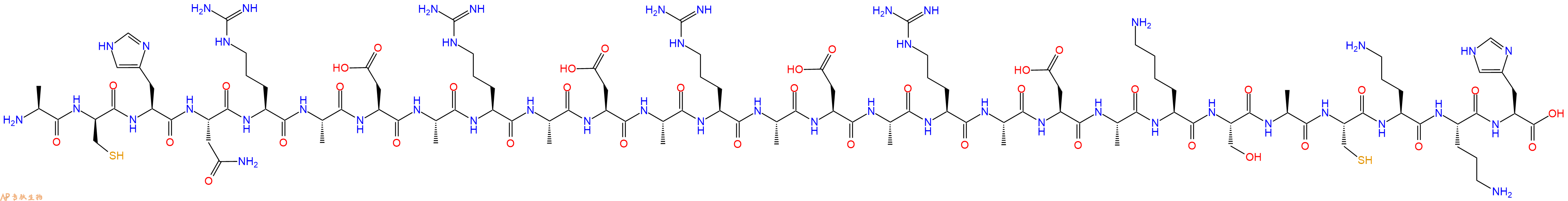 专肽生物产品H2N-Ala-DCys-His-Asn-Arg-Ala-Asp-Ala-Arg-Ala-Asp-Ala-Arg-Ala-Asp-Ala-Arg-Ala-Asp-Ala-Lys-Ser-Ala-Cys-Orn-Orn-His-COOH