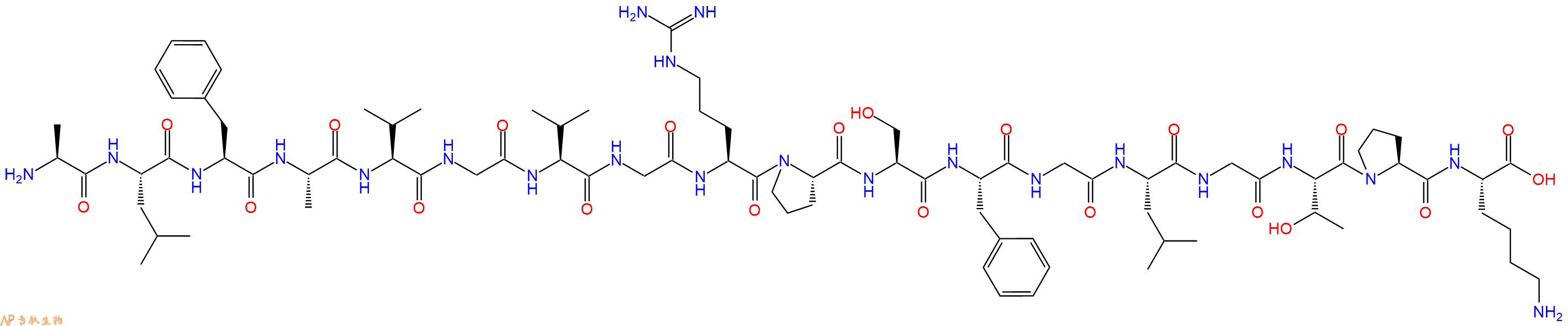 专肽生物产品H2N-Ala-Leu-Phe-Ala-Val-Gly-Val-Gly-Arg-Pro-Ser-Phe-Gly-Leu-Gly-Thr-Pro-Lys-COOH
