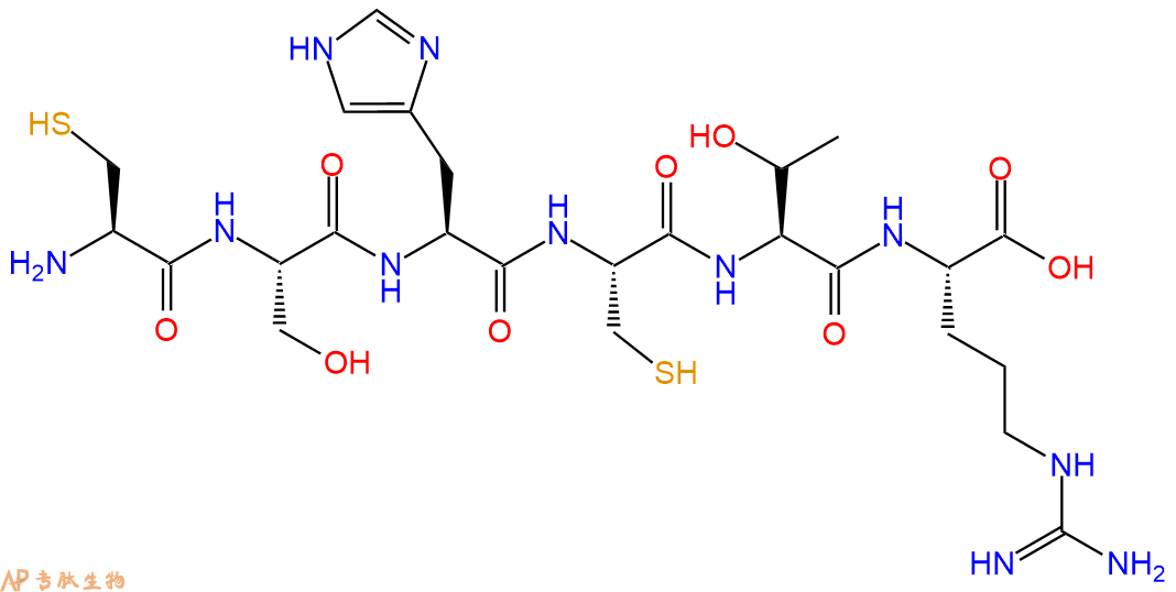 专肽生物产品H2N-Cys-Ser-His-Cys-Thr-Arg-COOH