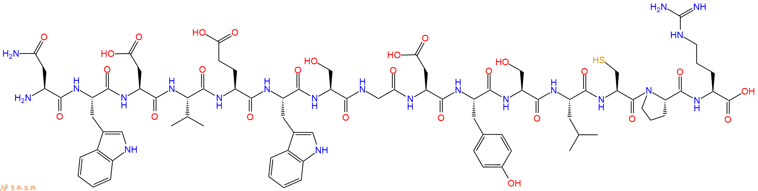 专肽生物产品H2N-Asn-Trp-Asp-Val-Glu-Trp-Ser-Gly-Asp-Tyr-Ser-Leu-Cys-Pro-Arg-COOH