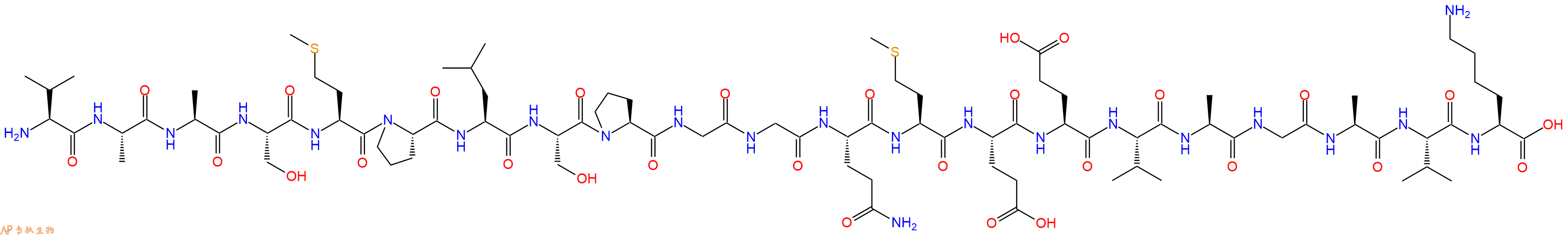 专肽生物产品H2N-Val-Ala-Ala-Ser-Met-Pro-Leu-Ser-Pro-Gly-Gly-Gln-Met-Glu-Glu-Val-Ala-Gly-Ala-Val-Lys-COOH