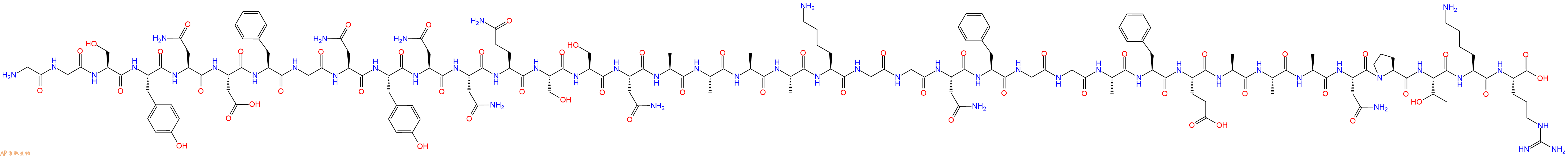 专肽生物产品H2N-Gly-Gly-Ser-Tyr-Asn-Asp-Phe-Gly-Asn-Tyr-Asn-Asn-Gln-Ser-Ser-Asn-Ala-Ala-Ala-Ala-Lys-Gly-Gly-Asn-Phe-Gly-Gly-Ala-Phe-Glu-Ala-Ala-Ala-Asn-Pro-Thr-Lys-Arg-COOH