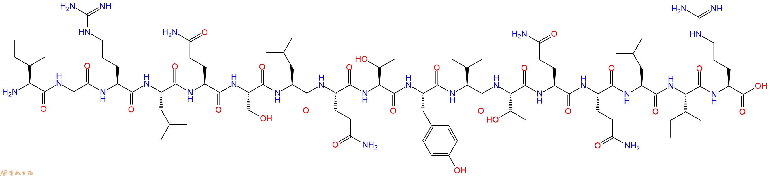 专肽生物产品H2N-Ile-Gly-Arg-Leu-Gln-Ser-Leu-Gln-Thr-Tyr-Val-Thr-Gln-Gln-Leu-Ile-Arg-COOH