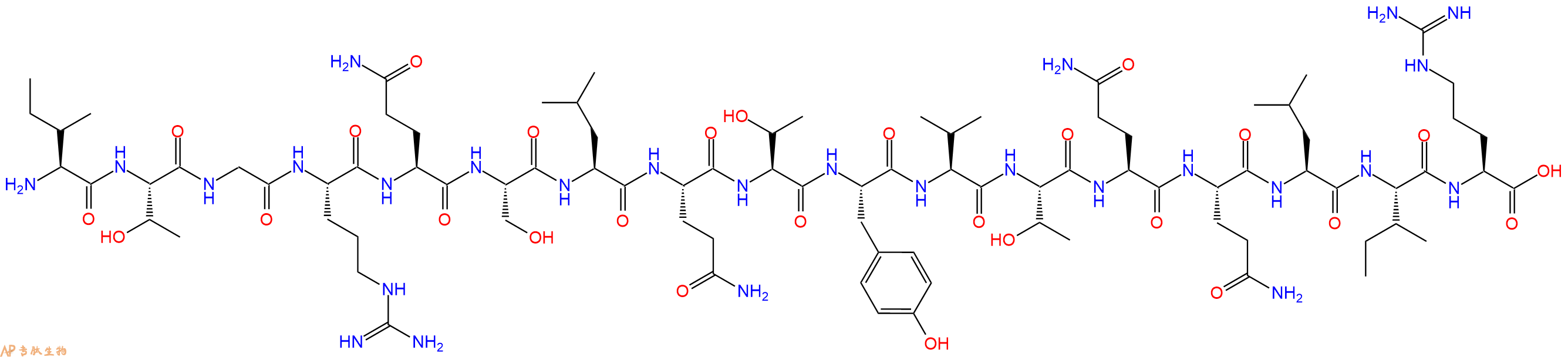专肽生物产品H2N-Ile-Thr-Gly-Arg-Gln-Ser-Leu-Gln-Thr-Tyr-Val-Thr-Gln-Gln-Leu-Ile-Arg-COOH