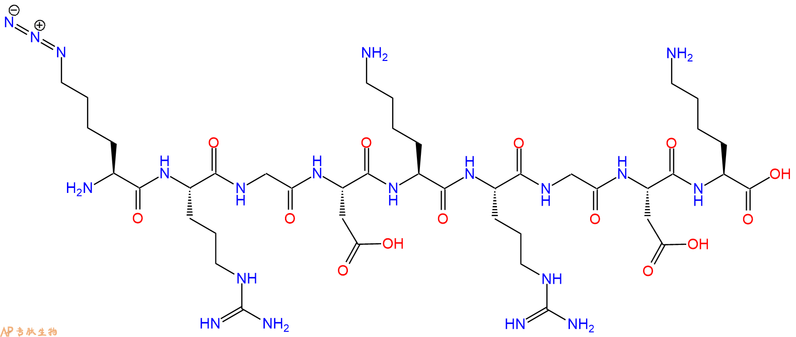 专肽生物产品H2N-Lys(N3)-Arg-Gly-Asp-Lys-Arg-Gly-Asp-Lys-COOH