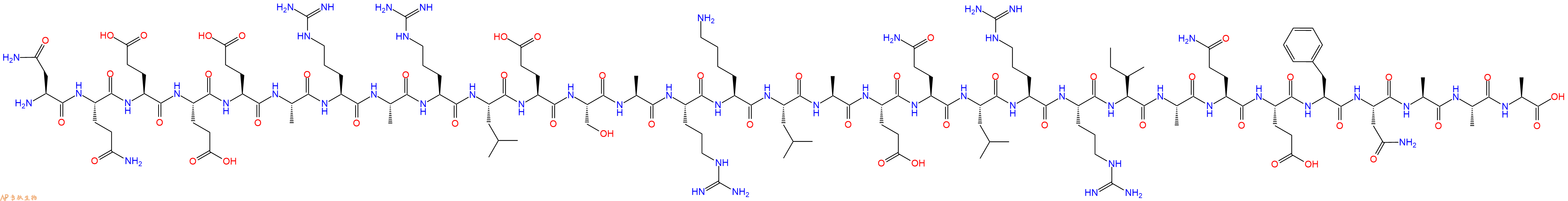 专肽生物产品H2N-Asn-Gln-Glu-Glu-Glu-Ala-Arg-Ala-Arg-Leu-Glu-Ser-Ala-Arg-Lys-Leu-Ala-Glu-Gln-Leu-Arg-Arg-Ile-Ala-Gln-Glu-Phe-Asn-Ala-Ala-Ala-COOH