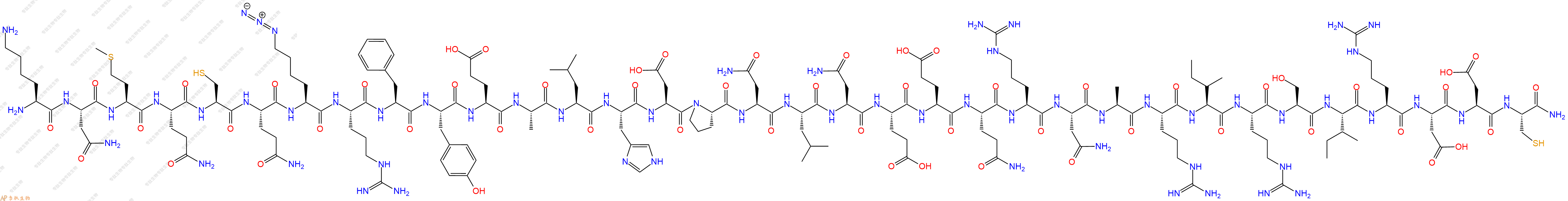 专肽生物产品H2N-Lys-Asn-Met-Gln-Cys-Gln-Lys(N3)-Arg-Phe-Tyr-Glu-Ala-Leu-His-Asp-Pro-Asn-Leu-Asn-Glu-Glu-Gln-Arg-Asn-Ala-Arg-Ile-Arg-Ser-Ile-Arg-Asp-Asp-Cys-NH2