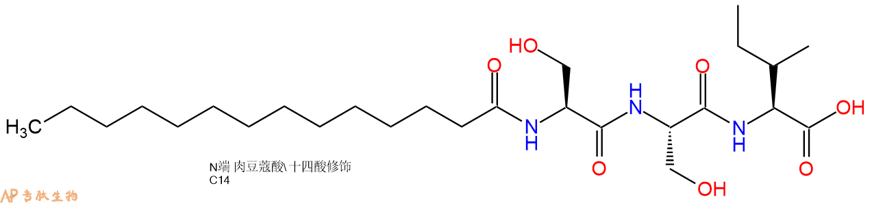 专肽生物产品Myristicacid-Ser-Ser-Ile-COOH