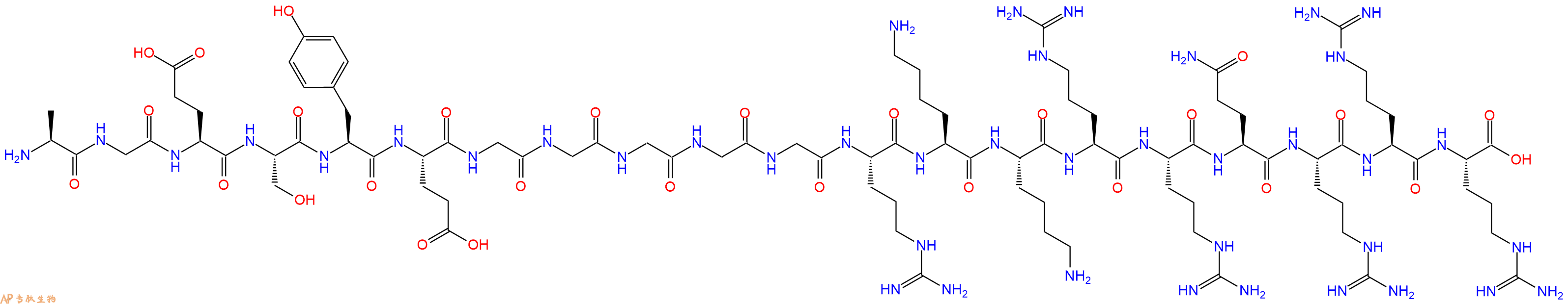 专肽生物产品H2N-Ala-Gly-Glu-Ser-Tyr-Glu-Gly-Gly-Gly-Gly-Gly-Arg-Lys-Lys-Arg-Arg-Gln-Arg-Arg-Arg-COOH