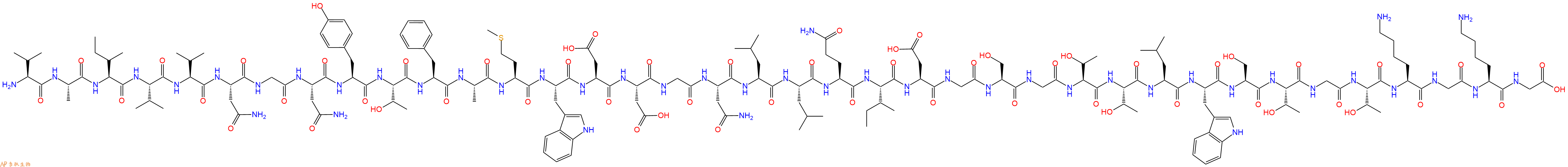 专肽生物产品H2N-Val-Ala-Ile-Val-Val-Asn-Gly-Asn-Tyr-Thr-Phe-Ala-Met-Trp-Asp-Asp-Gly-Asn-Leu-Leu-Gln-Ile-Asp-Gly-Ser-Gly-Thr-Thr-Leu-Trp-Ser-Thr-Gly-Thr-Lys-Gly-Lys-Gly-COOH