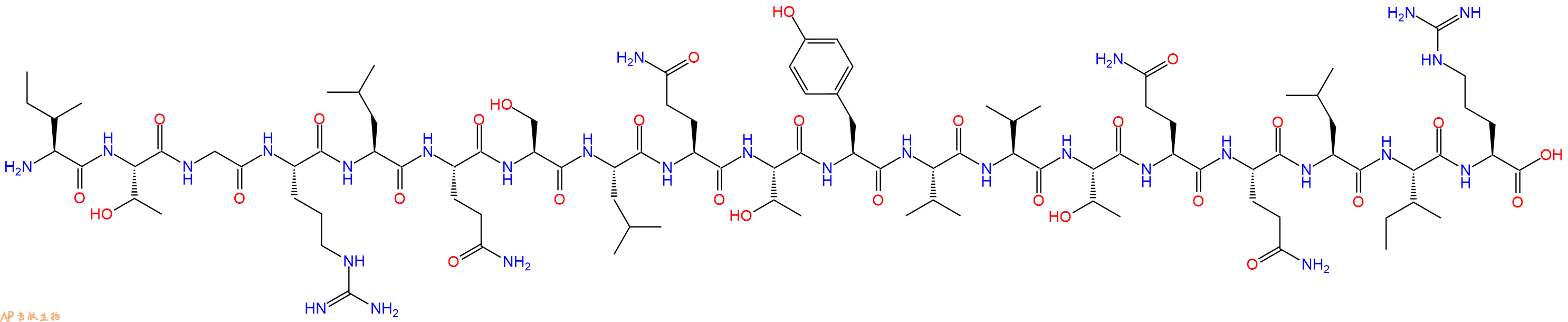 专肽生物产品H2N-Ile-Thr-Gly-Arg-Leu-Gln-Ser-Leu-Gln-Thr-Tyr-Val-Val-Thr-Gln-Gln-Leu-Ile-Arg-COOH