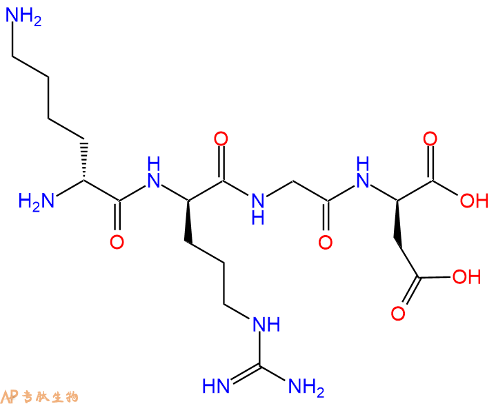 专肽生物产品H2N-DLys-DArg-Gly-DAsp-COOH