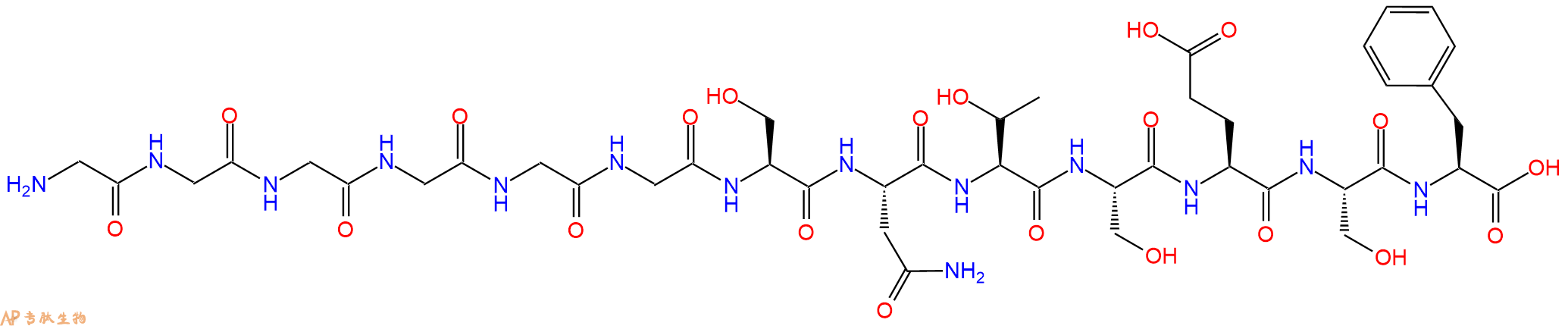 专肽生物产品H2N-Gly-Gly-Gly-Gly-Gly-Gly-Ser-Asn-Thr-Ser-Glu-Ser-Phe-COOH