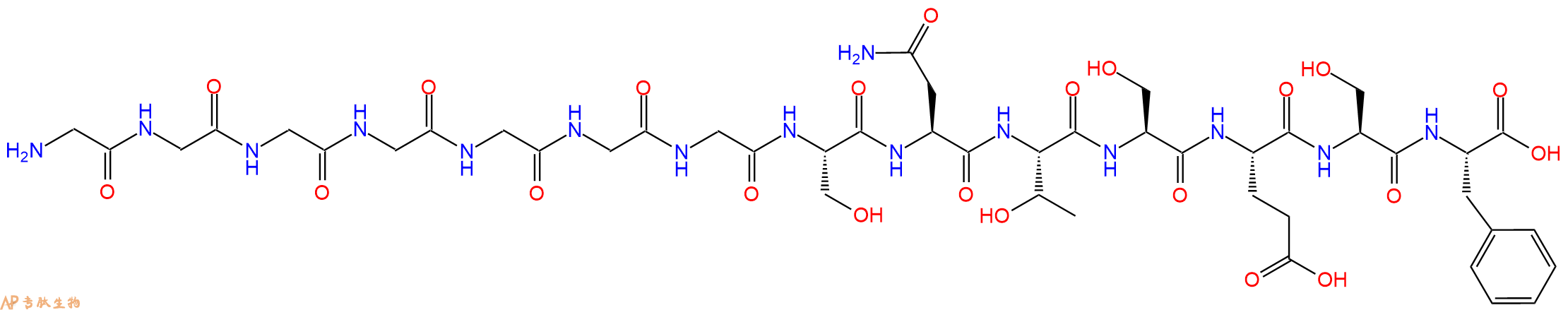 专肽生物产品H2N-Gly-Gly-Gly-Gly-Gly-Gly-Gly-Ser-Asn-Thr-Ser-Glu-Ser-Phe-COOH
