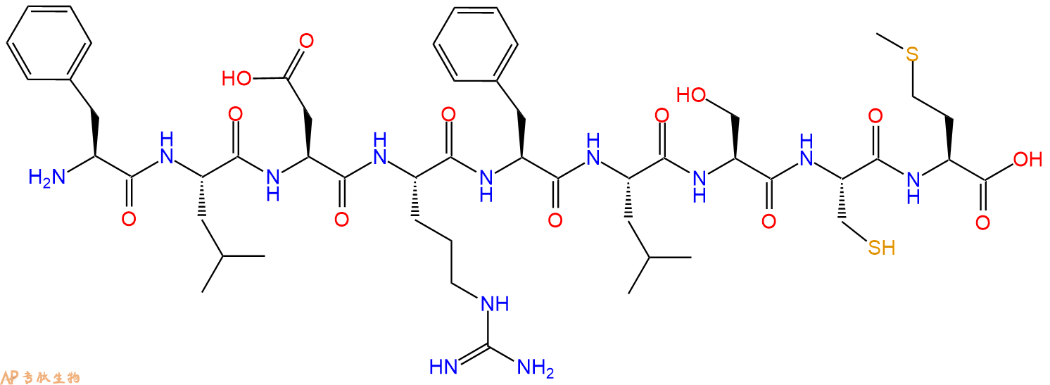 专肽生物产品H2N-Phe-Leu-Asp-Arg-Phe-Leu-Ser-Cys-Met-COOH