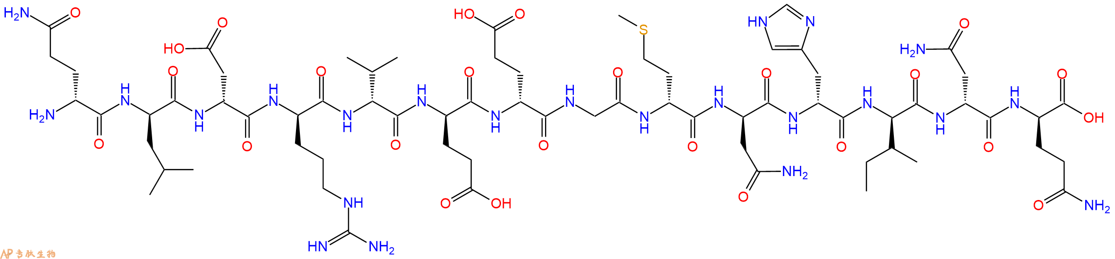 专肽生物产品H2N-DGln-DLeu-DAsp-DArg-DVal-DGlu-DGlu-Gly-DMet-DAsn-DHis-DIle-DAsn-DGln-COOH