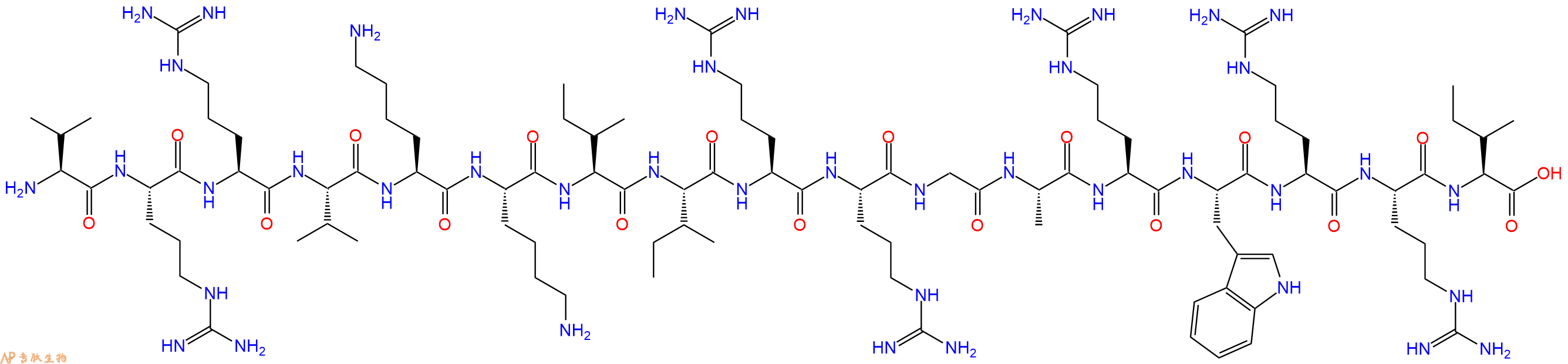 专肽生物产品H2N-Val-Arg-Arg-Val-Lys-Lys-Ile-Ile-Arg-Arg-Gly-Ala-Arg-Trp-Arg-Arg-Ile-COOH
