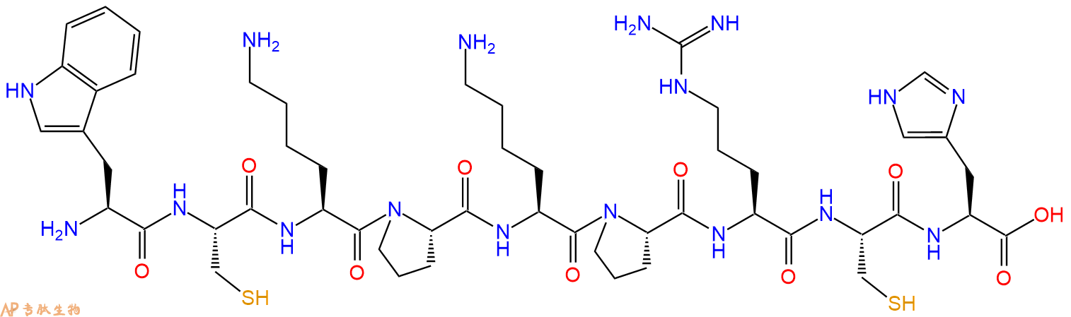 专肽生物产品H2N-Trp-Cys-Lys-Pro-Lys-Pro-Arg-Cys-His-COOH