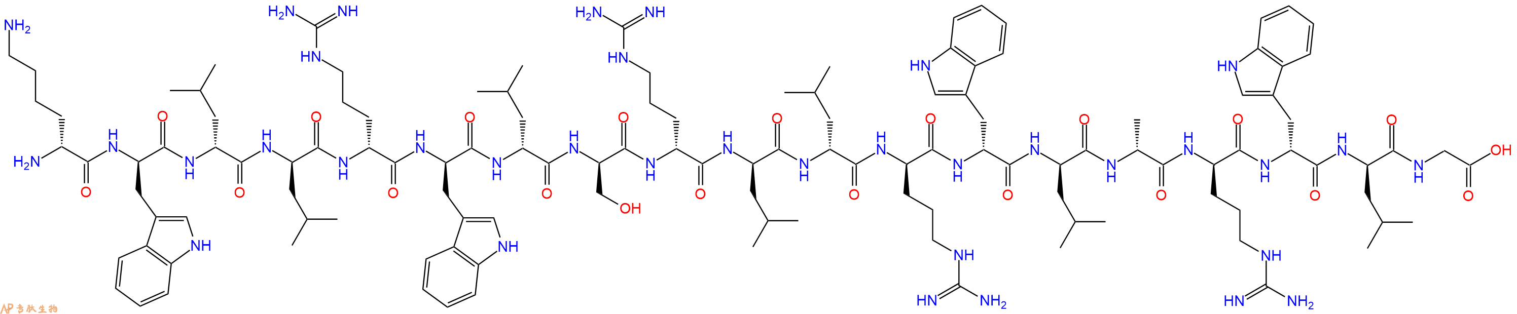 专肽生物产品H2N-DLys-DTrp-DLeu-DLeu-DArg-DTrp-DLeu-DSer-DArg-DLeu-DLeu-DArg-DTrp-DLeu-DAla-DArg-DTrp-DLeu-Gly-COOH