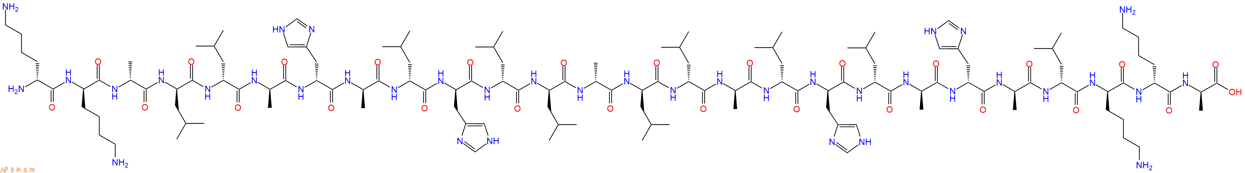 专肽生物产品H2N-DLys-DLys-DAla-DLeu-DLeu-DAla-DHis-DAla-DLeu-DHis-DLeu-DLeu-DAla-DLeu-DLeu-DAla-DLeu-DHis-DLeu-DAla-DHis-DAla-DLeu-DLys-DLys-DAla-COOH