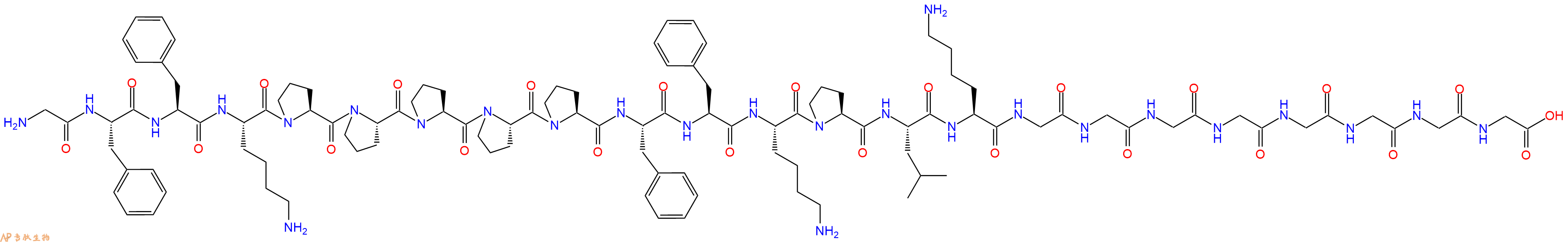 专肽生物产品H2N-Gly-Phe-Phe-Lys-Pro-Pro-Pro-Pro-Pro-Phe-Phe-Lys-Pro-Leu-Lys-Gly-Gly-Gly-Gly-Gly-Gly-Gly-Gly-COOH