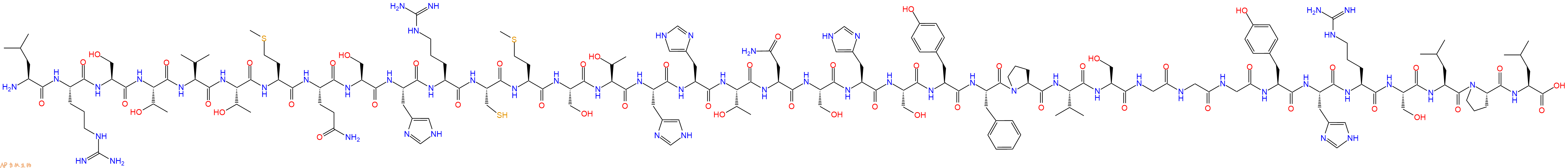 专肽生物产品H2N-Leu-Arg-Ser-Thr-Val-Thr-Met-Gln-Ser-His-Arg-Cys-Met-Ser-Thr-His-His-Thr-Asn-Ser-His-Ser-Tyr-Phe-Pro-Val-Ser-Gly-Gly-Gly-Tyr-His-Arg-Ser-Leu-Pro-Leu-COOH