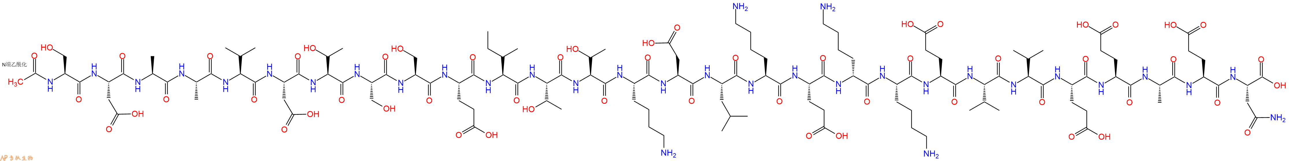 专肽生物产品Ac-Ser-Asp-Ala-Ala-Val-Asp-Thr-Ser-Ser-Glu-Ile-Thr-Thr-Lys-Asp-Leu-Lys-Glu-DLys-Lys-Glu-Val-Val-Glu-Glu-Ala-Glu-Asn-COOH
