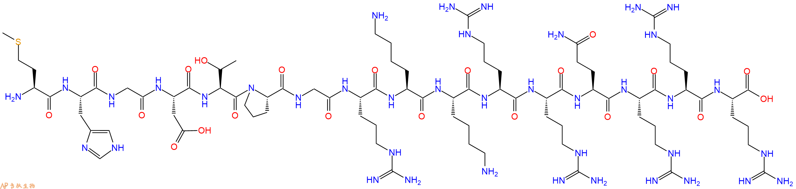 专肽生物产品H2N-Met-His-Gly-Asp-Thr-Pro-Gly-Arg-Lys-Lys-Arg-Arg-Gln-Arg-Arg-Arg-COOH