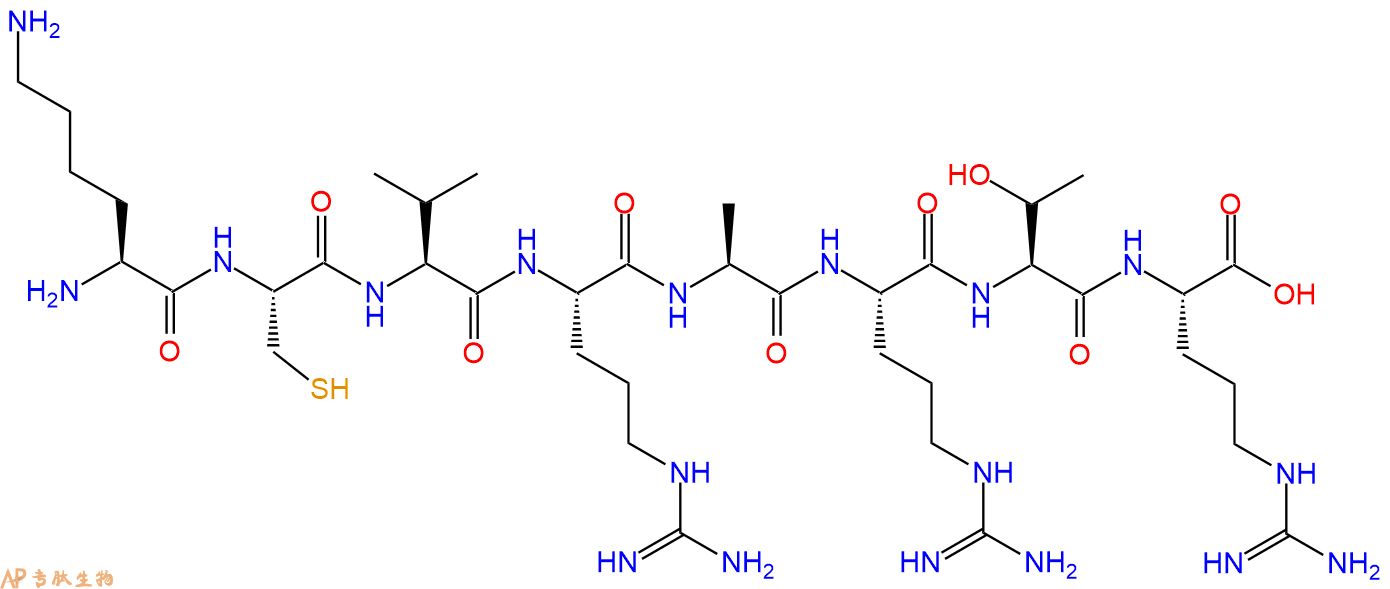 专肽生物产品H2N-Lys-Cys-Val-Arg-Ala-Arg-Thr-Arg-COOH