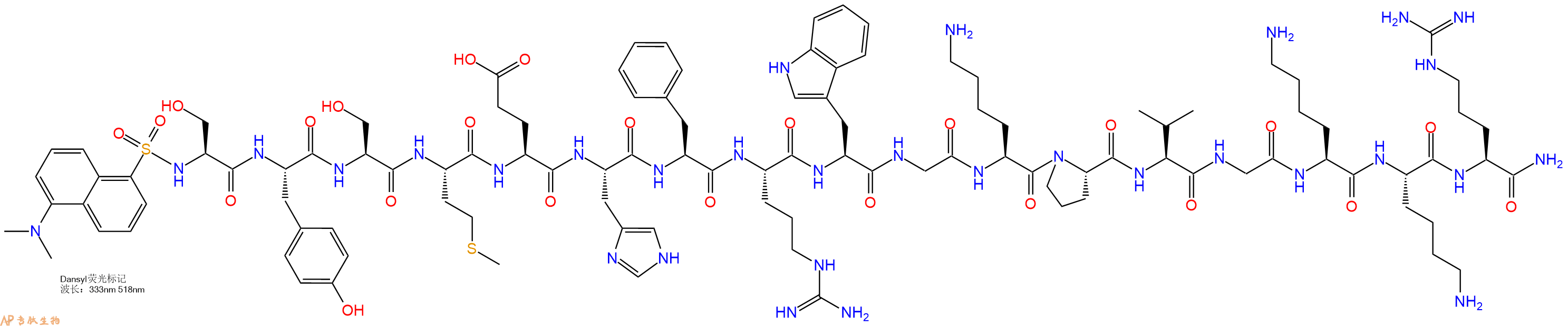 专肽生物产品促肾上腺皮质激素Dansyl-ACTH(1-17) (human, mouse, rat, guinea pig)