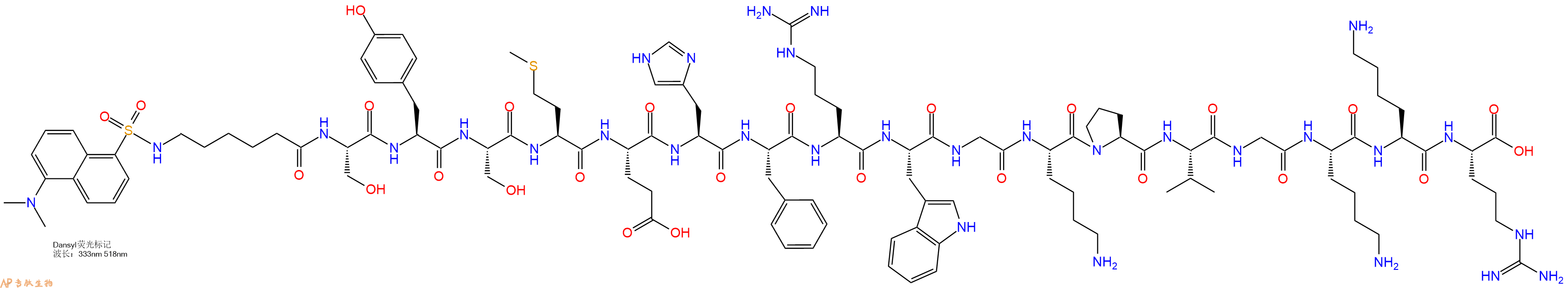 专肽生物产品促肾上腺皮质激素Dansyl-Ahx-ACTH(1-17) (human, mouse, rat, guinea pig)