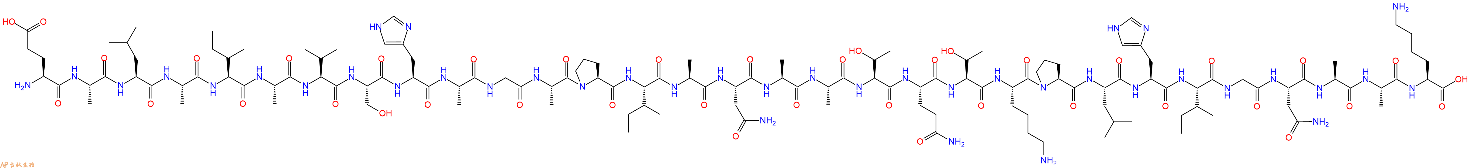 专肽生物产品H2N-Glu-Ala-Leu-Ala-Ile-Ala-Val-Ser-His-Ala-Gly-Ala-Pro-Ile-Ala-Asn-Ala-Ala-Thr-Gln-Thr-Lys-Pro-Leu-His-Ile-Gly-Asn-Ala-Ala-Lys-COOH