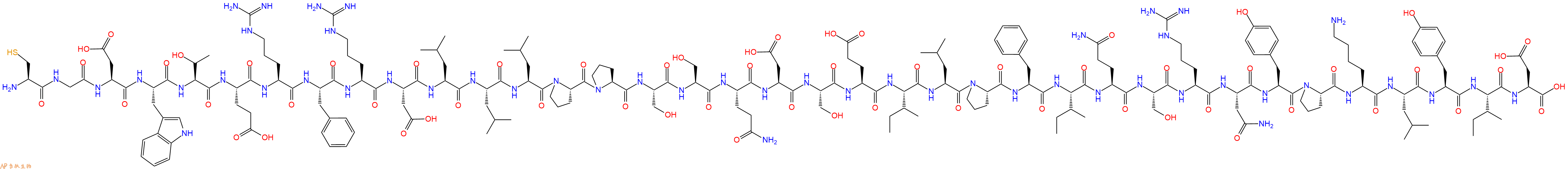 专肽生物产品H2N-Cys-Gly-Asp-Trp-Thr-Glu-Arg-Phe-Arg-Asp-Leu-Leu-Leu-Pro-Pro-Ser-Ser-Gln-Asp-Ser-Glu-Ile-Leu-Pro-Phe-Ile-Gln-Ser-Arg-Asn-Tyr-Pro-Lys-Leu-Tyr-Ile-Asp-COOH