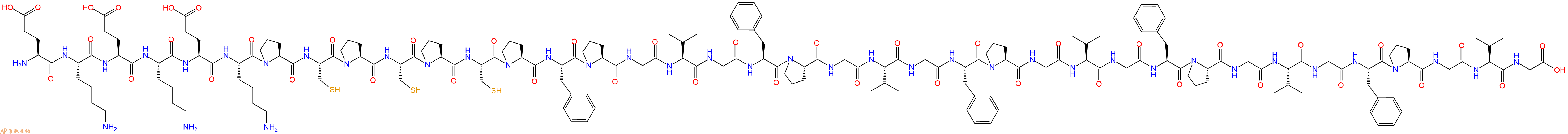 专肽生物产品H2N-Glu-Lys-Glu-Lys-Glu-Lys-Pro-Cys-Pro-Cys-Pro-Cys-Pro-Phe-Pro-Gly-Val-Gly-Phe-Pro-Gly-Val-Gly-Phe-Pro-Gly-Val-Gly-Phe-Pro-Gly-Val-Gly-Phe-Pro-Gly-Val-Gly-COOH