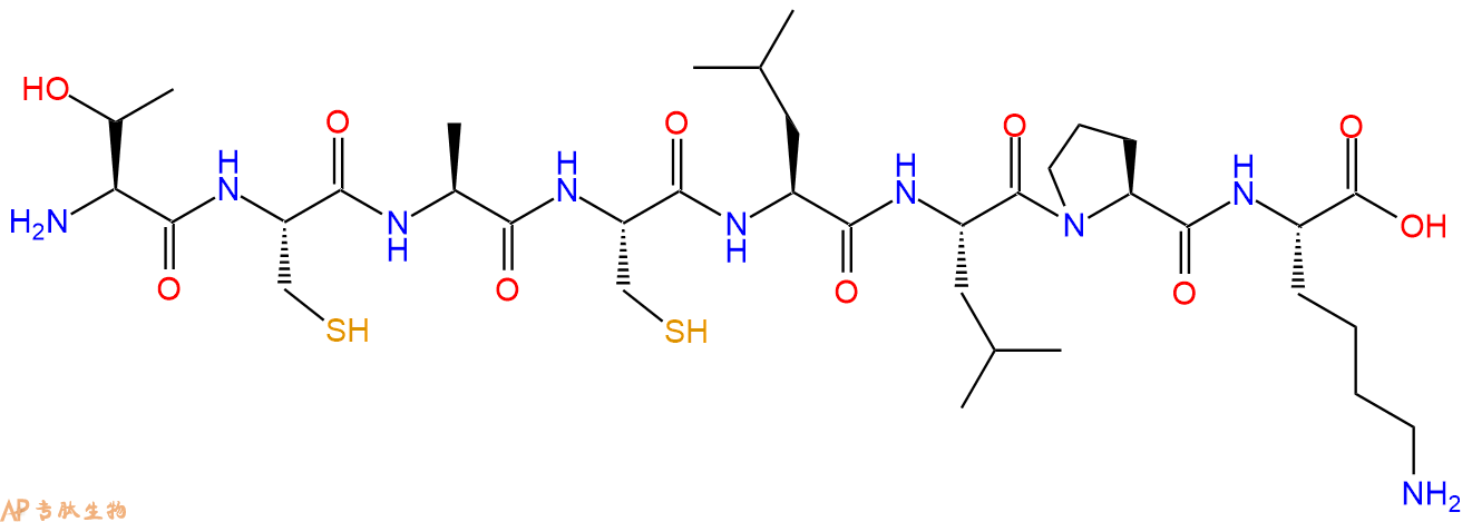 专肽生物产品H2N-Thr-Cys-Ala-Cys-Leu-Leu-Pro-Lys-COOH