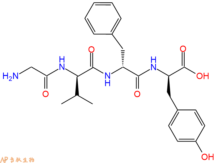 专肽生物产品H2N-Gly-DVal-DPhe-DTyr-COOH