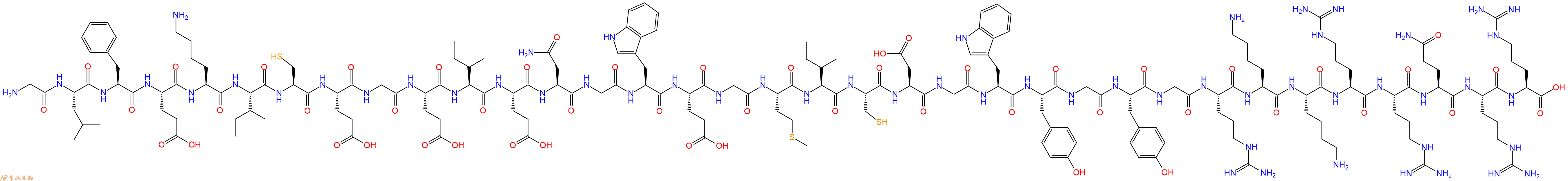 专肽生物产品H2N-Gly-Leu-Phe-Glu-Lys-Ile-Cys-Glu-Gly-Glu-Ile-Glu-Asn-Gly-Trp-Glu-Gly-Met-Ile-Cys-Asp-Gly-Trp-Tyr-Gly-Tyr-Gly-Arg-Lys-Lys-Arg-Arg-Gln-Arg-Arg-COOH