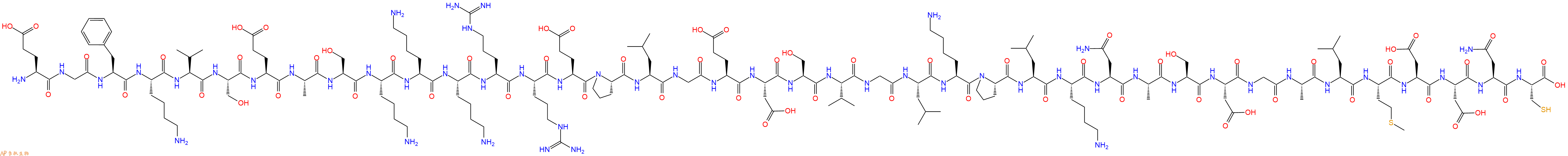 专肽生物产品H2N-Glu-Gly-Phe-Lys-Val-Ser-Glu-Ala-Ser-Lys-Lys-Lys-Arg-Arg-Glu-Pro-Leu-Gly-Glu-Asp-Ser-Val-Gly-Leu-Lys-Pro-Leu-Lys-Asn-Ala-Ser-Asp-Gly-Ala-Leu-Met-Asp-Asp-Asn-Cys-COOH