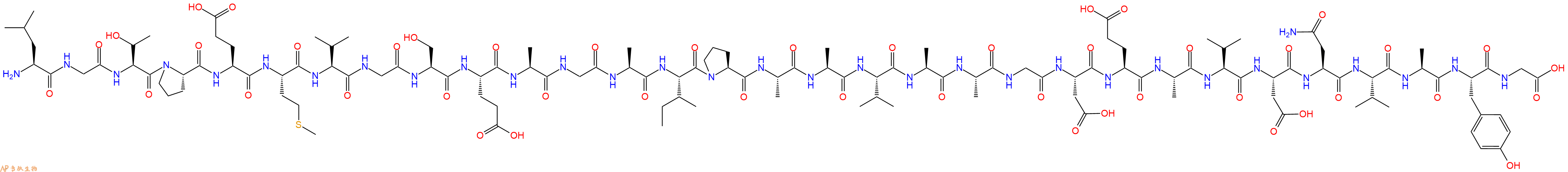 专肽生物产品H2N-Leu-Gly-Thr-Pro-Glu-Met-Val-Gly-Ser-Glu-Ala-Gly-Ala-Ile-Pro-Ala-Ala-Val-Ala-Ala-Gly-Asp-Glu-Ala-Val-Asp-Asn-Val-Ala-Tyr-Gly-COOH
