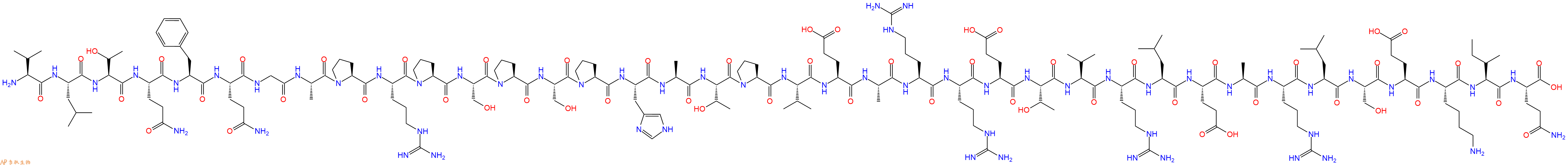 专肽生物产品H2N-Val-Leu-Thr-Gln-Phe-Gln-Gly-Ala-Pro-Arg-Pro-Ser-Pro-Ser-Pro-His-Ala-Thr-Pro-Val-Glu-Ala-Arg-Arg-Glu-Thr-Val-Arg-Leu-Glu-Ala-Arg-Leu-Ser-Glu-Lys-Ile-Gln-COOH