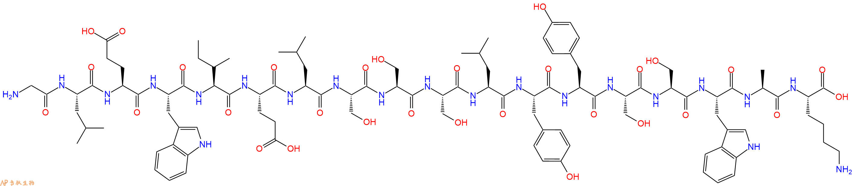 专肽生物产品H2N-Gly-Leu-Glu-Trp-Ile-Glu-Leu-Ser-Ser-Ser-Leu-Tyr-Tyr-Ser-Ser-Trp-Ala-Lys-COOH