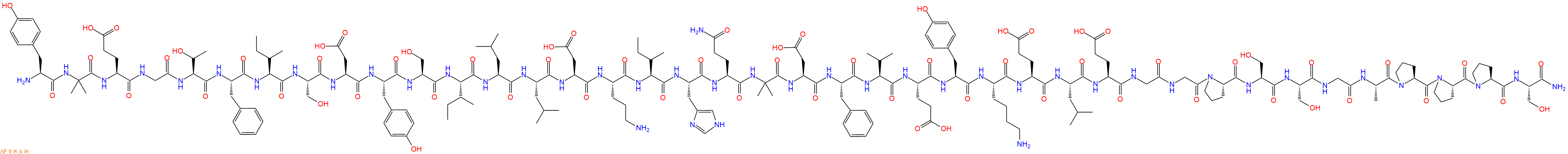 专肽生物产品H2N-Tyr-Aib-Glu-Gly-Thr-Phe-Ile-Ser-Asp-Tyr-Ser-Ile-Leu-Leu-Asp-Orn-Ile-His-Gln-Aib-Asp-Phe-Val-Glu-Tyr-Lys-Glu-Leu-Glu-Gly-Gly-Pro-Ser-Ser-Gly-Ala-Pro-Pro-Pro-Ser-NH2