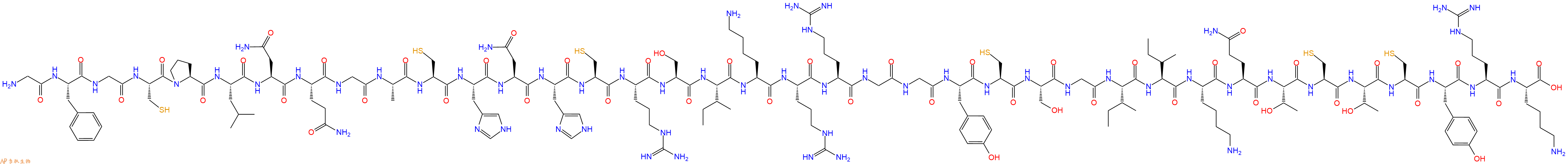 专肽生物产品H2N-Gly-Phe-Gly-Cys-Pro-Leu-Asn-Gln-Gly-Ala-Cys-His-Asn-His-Cys-Arg-Ser-Ile-Lys-Arg-Arg-Gly-Gly-Tyr-Cys-Ser-Gly-Ile-Ile-Lys-Gln-Thr-Cys-Thr-Cys-Tyr-Arg-Lys-COOH