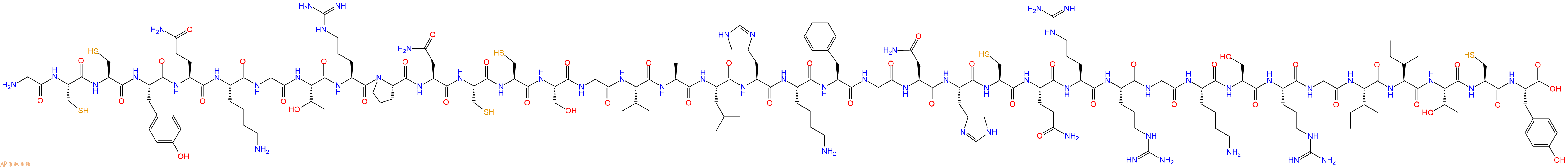 专肽生物产品H2N-Gly-Cys-Cys-Tyr-Gln-Lys-Gly-Thr-Arg-Pro-Asn-Cys-Cys-Ser-Gly-Ile-Ala-Leu-His-Lys-Phe-Gly-Asn-His-Cys-Gln-Arg-Arg-Gly-Lys-Ser-Arg-Gly-Ile-Ile-Thr-Cys-Tyr-COOH