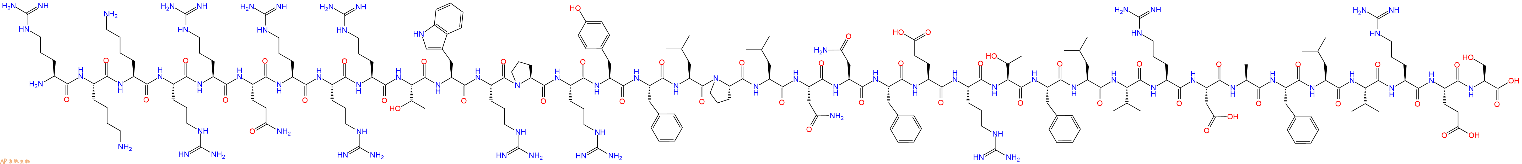 专肽生物产品H2N-Arg-Lys-Lys-Arg-Arg-Gln-Arg-Arg-Arg-Thr-Trp-Arg-Pro-Arg-Tyr-Phe-Leu-Pro-Leu-Asn-Asn-Phe-Glu-Arg-Thr-Phe-Leu-Val-Arg-Asp-Ala-Phe-Leu-Val-Arg-Glu-Ser-COOH