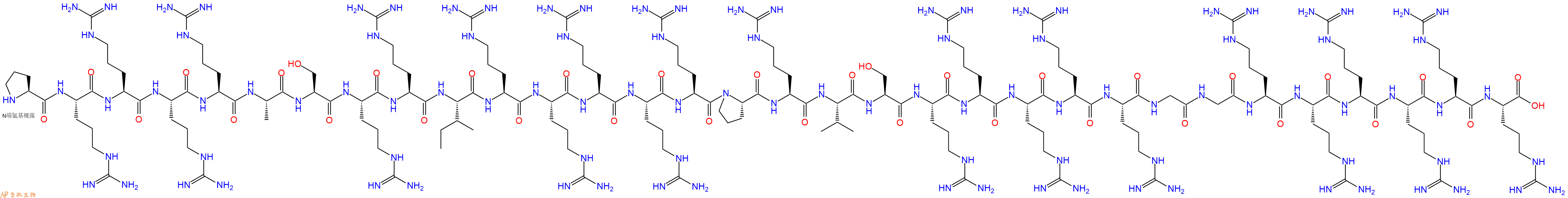 专肽生物产品H2N-Pro-Arg-Arg-Arg-Arg-Ala-Ser-Arg-Arg-Ile-Arg-Arg-Arg-Arg-Arg-Pro-Arg-Val-Ser-Arg-Arg-Arg-Arg-Arg-Gly-Gly-Arg-Arg-Arg-Arg-Arg-Arg-COOH