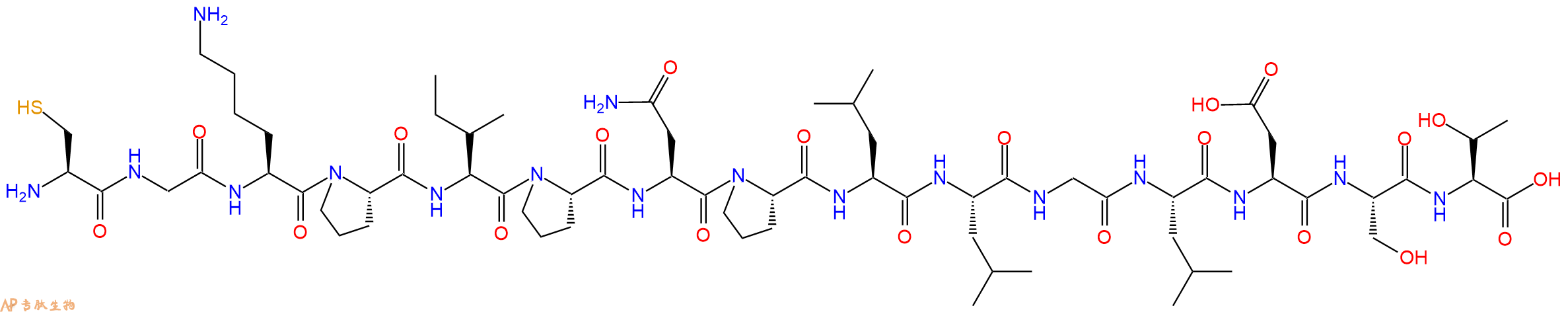 专肽生物产品H2N-Cys-Gly-Lys-Pro-Ile-Pro-Asn-Pro-Leu-Leu-Gly-Leu-Asp-Ser-Thr-COOH