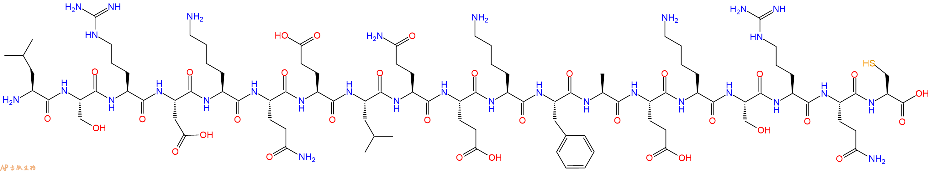 专肽生物产品H2N-Leu-Ser-Arg-Asp-Lys-Gln-Glu-Leu-Gln-Glu-Lys-Phe-Ala-Glu-Lys-Ser-Arg-Gln-Cys-COOH