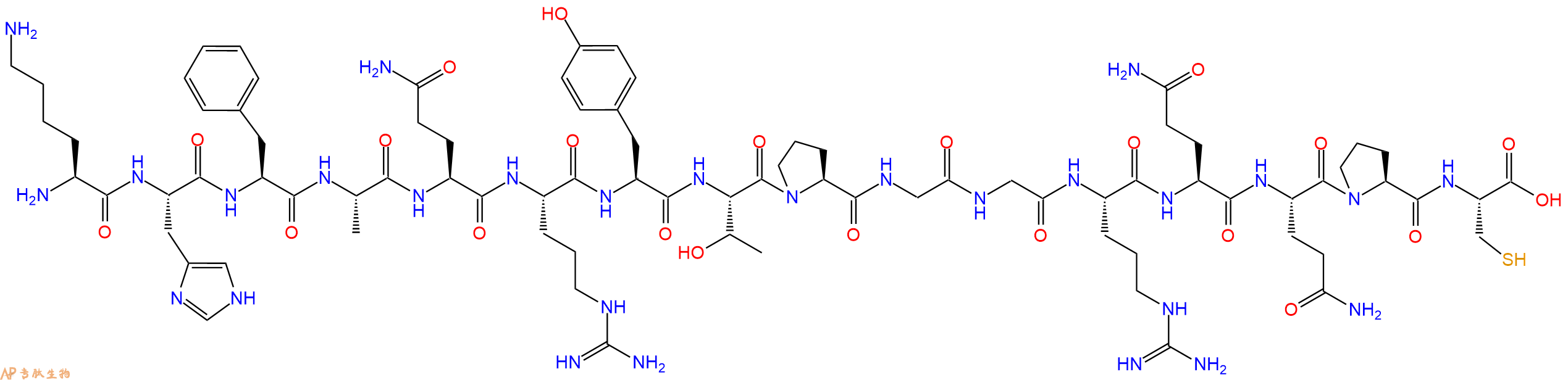 专肽生物产品H2N-Lys-His-Phe-Ala-Gln-Arg-Tyr-Thr-Pro-Gly-Gly-Arg-Gln-Gln-Pro-Cys-COOH